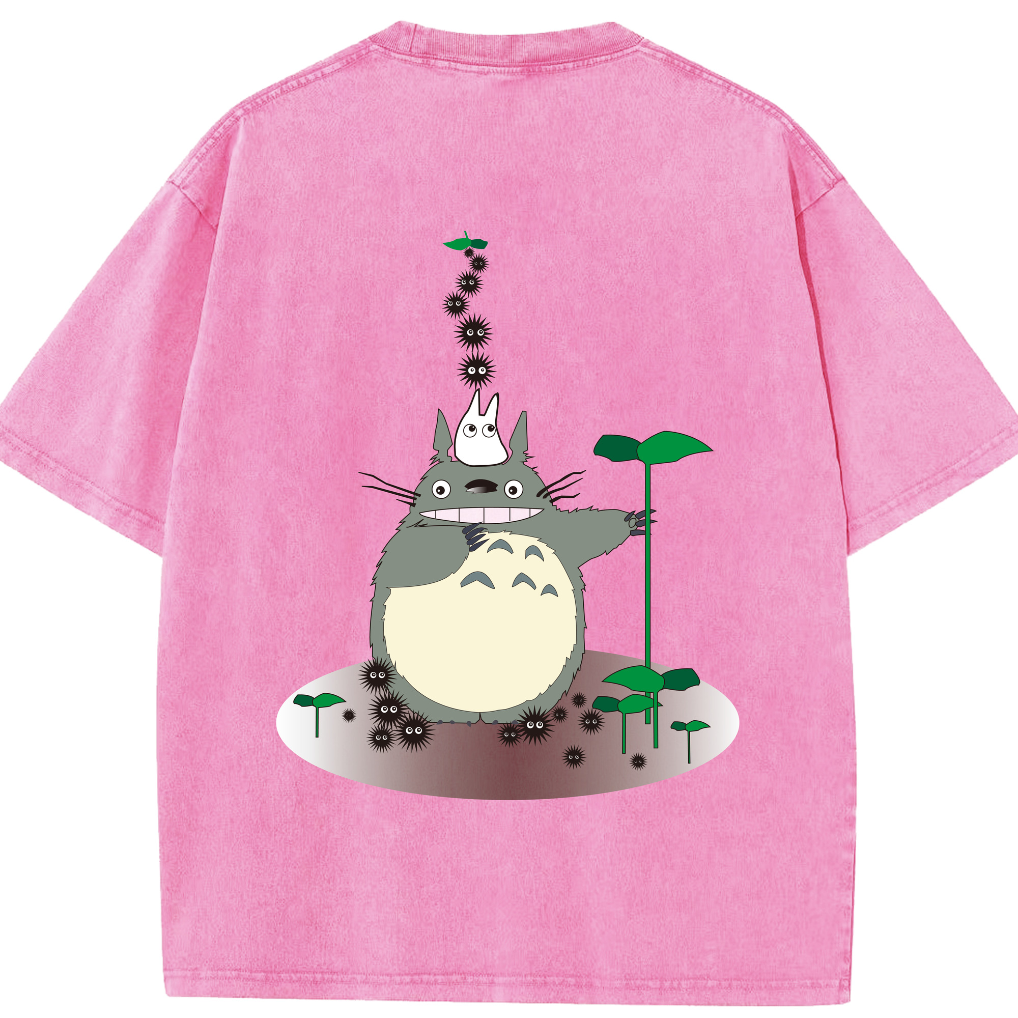 （画像用） となりのトトロ 草壁メイ 草壁サツキ My Neighbor Totoro Satsuki Kusakabe Mei Kusakabe 綿100% ヴィンテージ風 半袖Tシャツ（背面プリント）